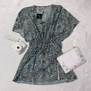 Green Floral Zaful Dress 🌿